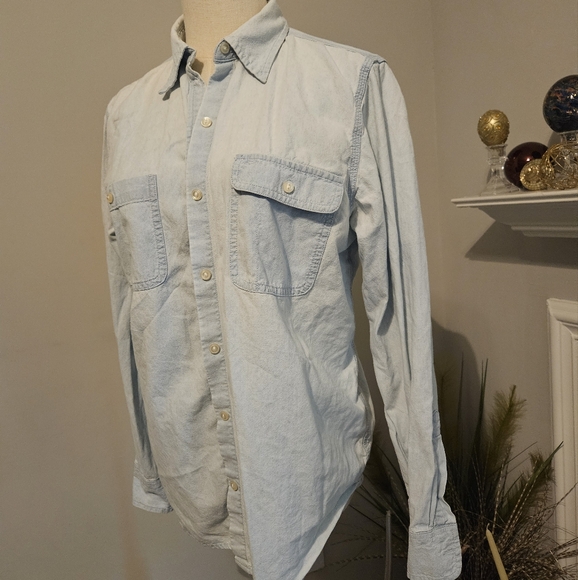 Light Blue Denim Cotton Shirt 👕 - Picture 7 of 7